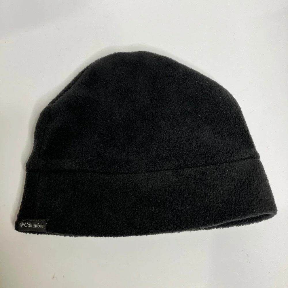Columbia black fleece beanie hat‎ youth size small/medium winter outdoor snow